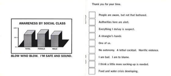 Booklet spread: “Awareness by social class” and “Thank you for your time” (Capitol, later pressing)