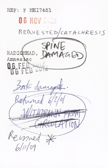 The slip in the limited edition: spine damaged, withdrawn, reissued (Parlophone, 2001)