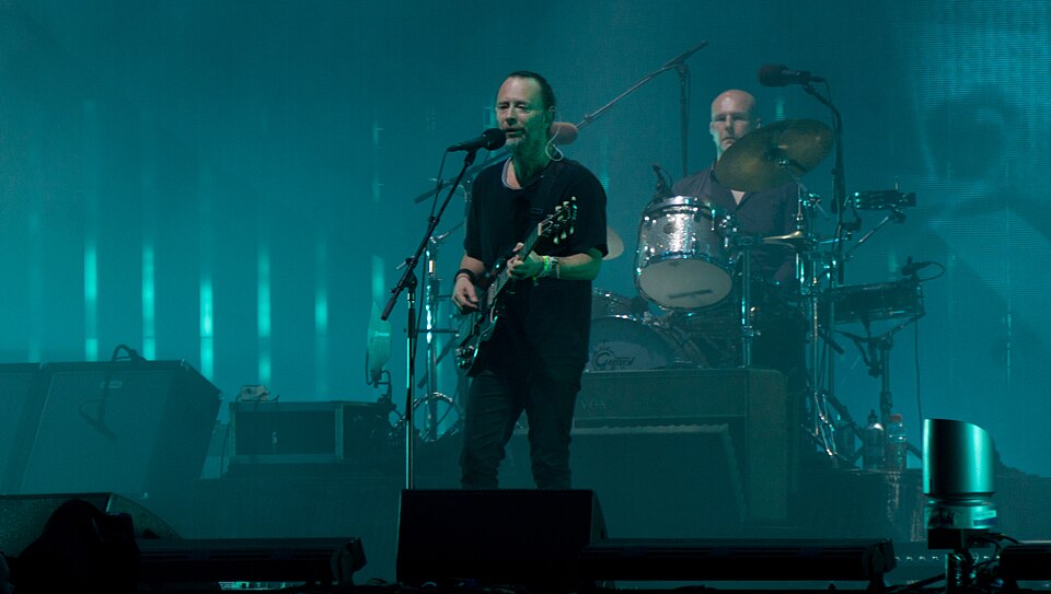 Thom Yorke on the Pyramid Stage, Glastonbury, 23 June 2017