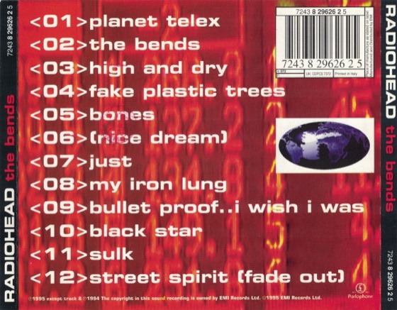 The back and spines, UK CD (Parlophone, 1995)
