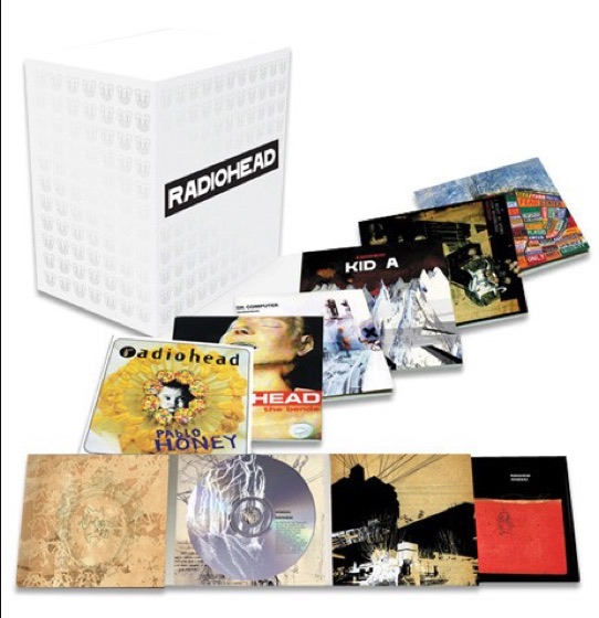 The box and the seven digipaks, as EMI pictured them (2007)