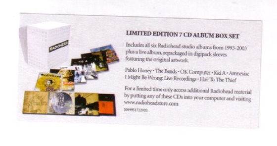 The sticker: limited edition 7 CD album box set, with the computer extra (2007)
