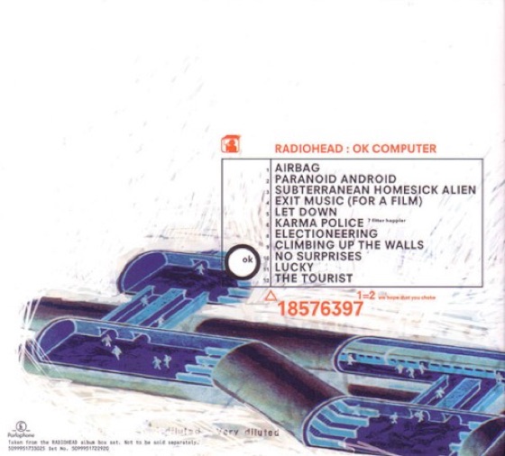 The back of the OK Computer digipak (2007)