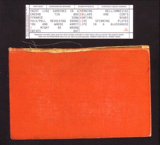 The back of the Amnesiac digipak (2007)