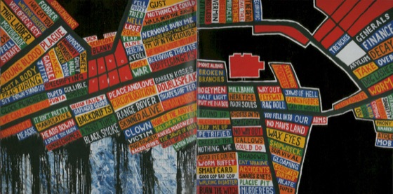 Booklet pages 4 and 5, with BURN THE WITCH at the foot of the right-hand page (UK CD, 2003)
