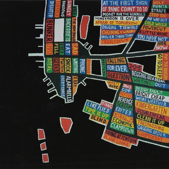 Inside the gatefold, a word map on black, CD (XL, 2025)