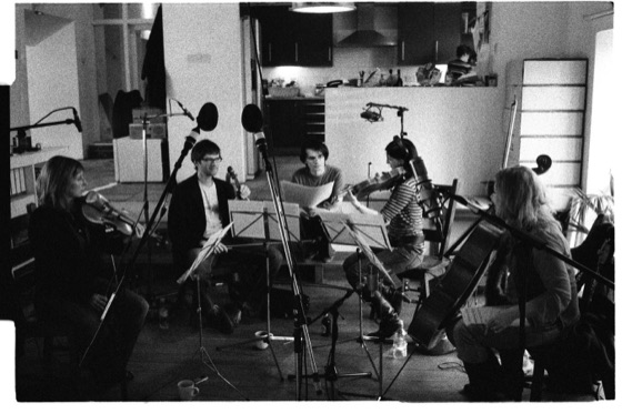 Strings being recorded, one of the photographs in the discbox