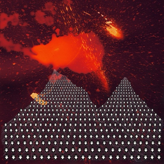 Red fire over a hill of houses, from the discbox artwork