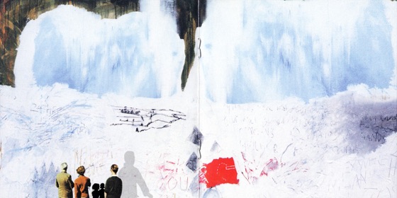 Booklet spread, four figures before the ice (EMI Music Canada, 2000)