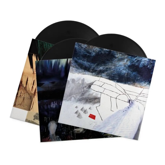 The three LPs and their sleeves (XL, 2021)
