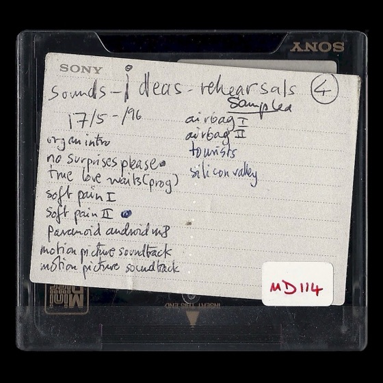 MD114, rehearsals dated 17 May 1996, with “true love waits (prog)”