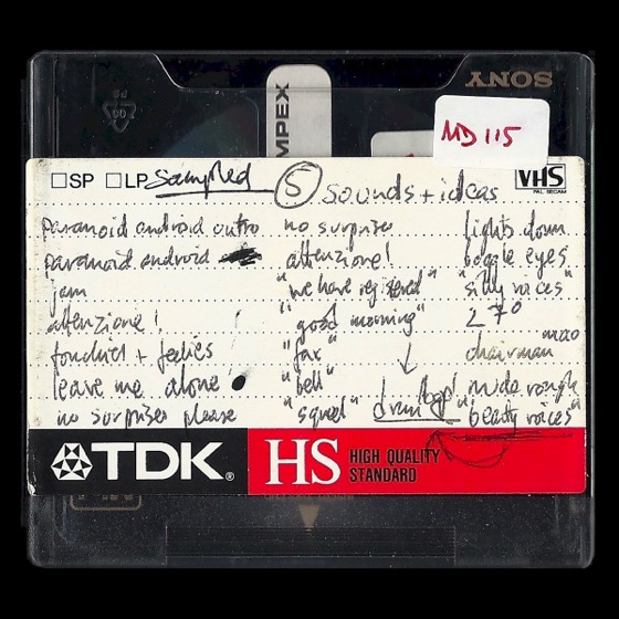 MD115, its list written on a TDK label for a VHS tape