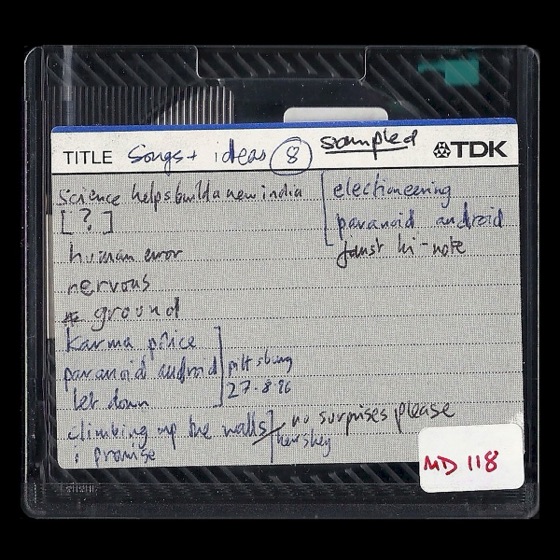 MD118, with “karma police”, “paranoid android” and “let down” from “pittsburg 27-8-96”