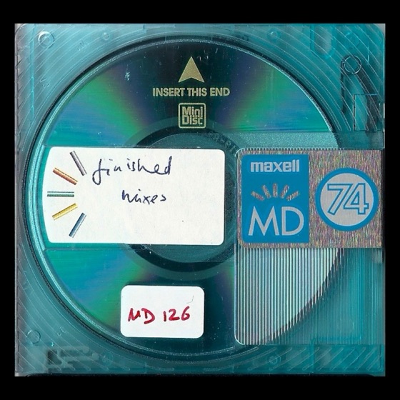 MD126, a turquoise Maxell marked “finished mixes”