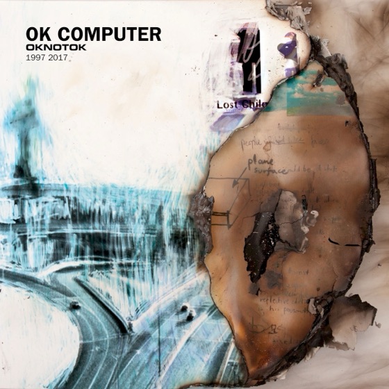 The OKNOTOK 1997 2017 book cover, the sleeve burned (XL, 2017)