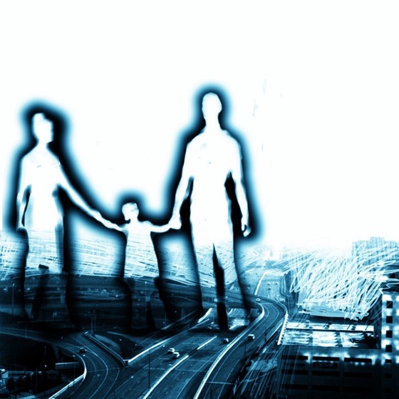 A family on the motorway, from the Library's OKC Covers gallery