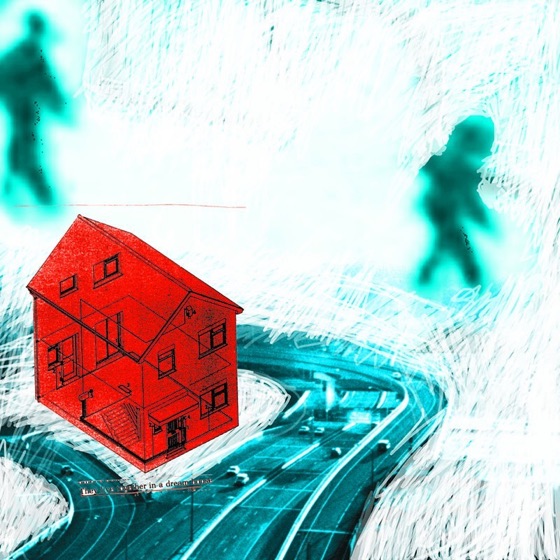 A red house on the road, from the Library's OKC Covers gallery