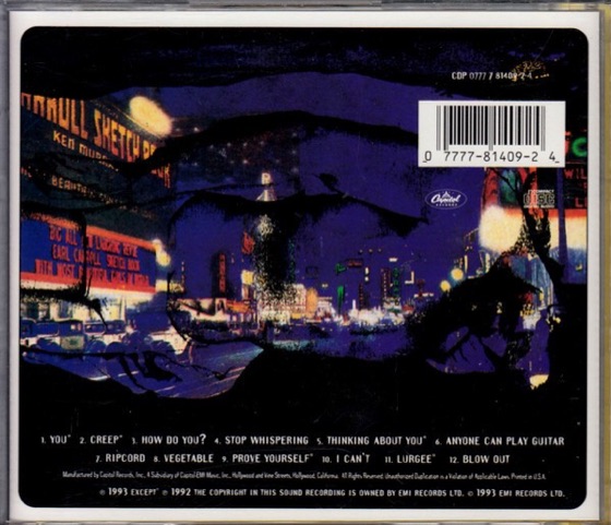 The back of the American CD (Capitol, 1993)