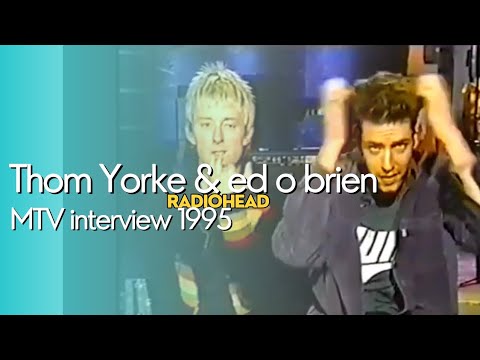 Still from THOM YORKE AND ED ’O BRIEN MTV INTERVIEW 1995 - RADIOHEAD - MUSICIANS INTERVIEW