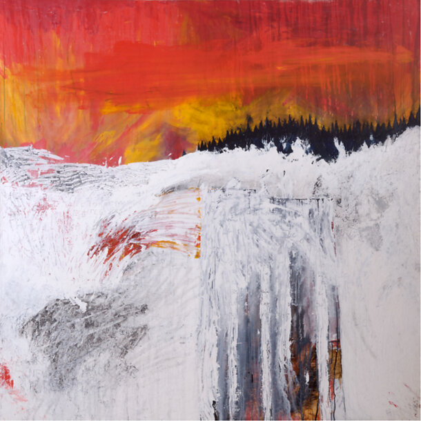 Stanley Donwood, Residential Nemesis (1999), one of the Kid A paintings Christie's offered in its online sale, October 2021