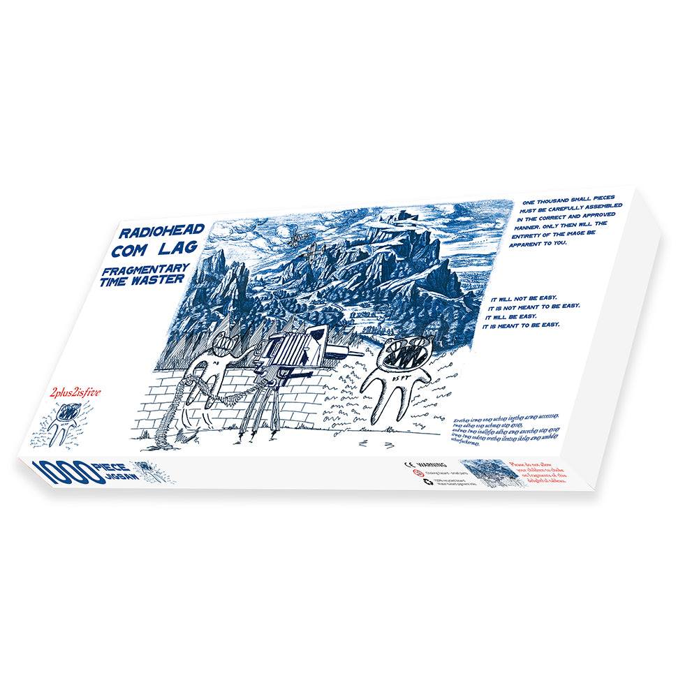 The Com Lag: Fragmentary Time Waster 1,000-piece jigsaw box, the Com Lag sleeve art with the 2plus2isfive mark, as the W.A.S.T.E. store showed it for pre-order, June 2020