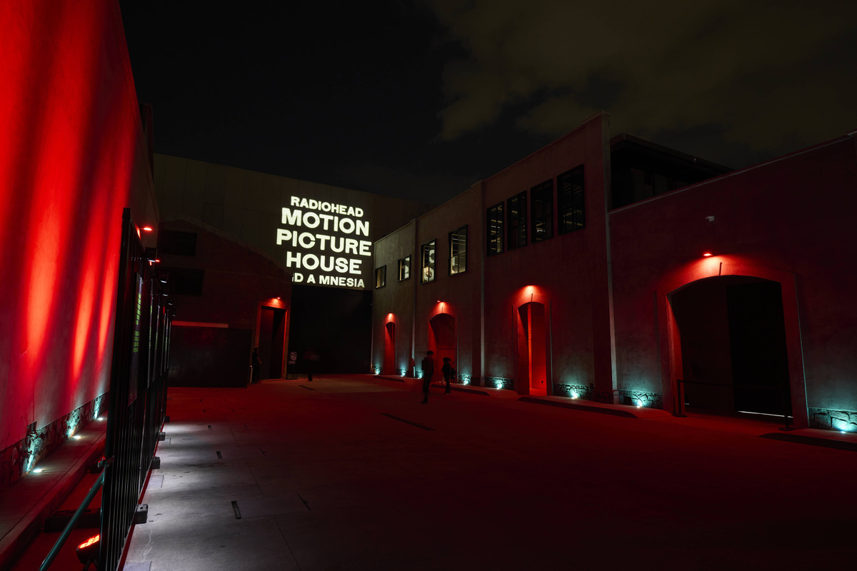 Motion Picture House: Kid A Mnesia lit up at night, in the pictures W.A.S.T.E. sent out for the Mexico City opening, October 2026