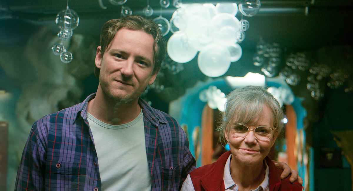 Lewis Pullman as Cameron and Sally Field as Tova in Remarkably Bright Creatures, 2026