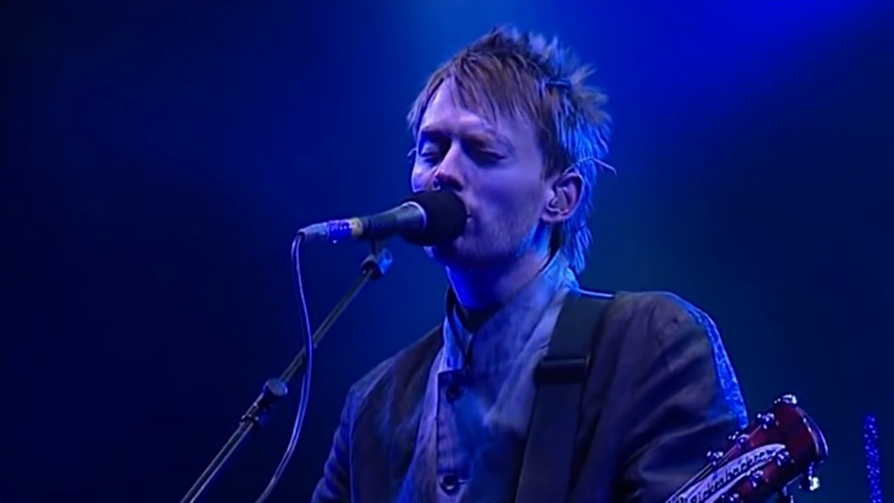 A still from the video: Radiohead’s Glastonbury 2003 set