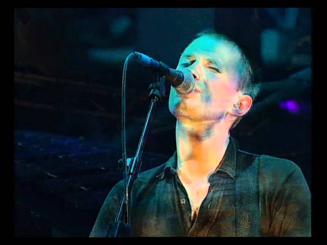 A still from the video: Radiohead - Glastonbury 1997
