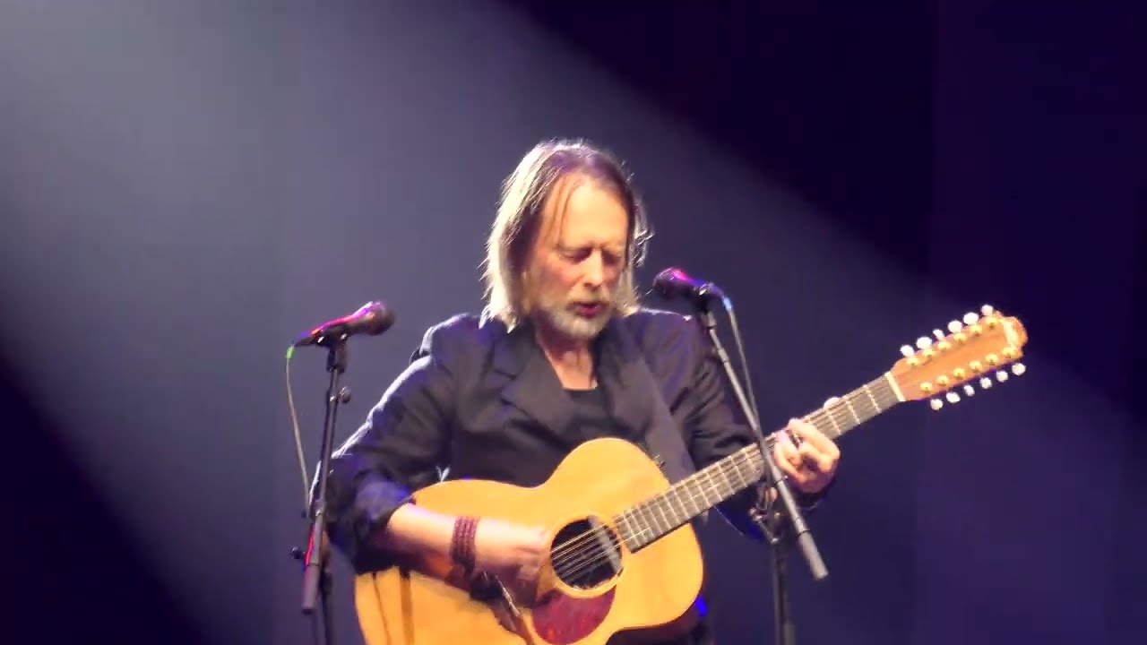 A still from the video: Thom Yorke without the band, at Zermatt Unplugged, 2022.